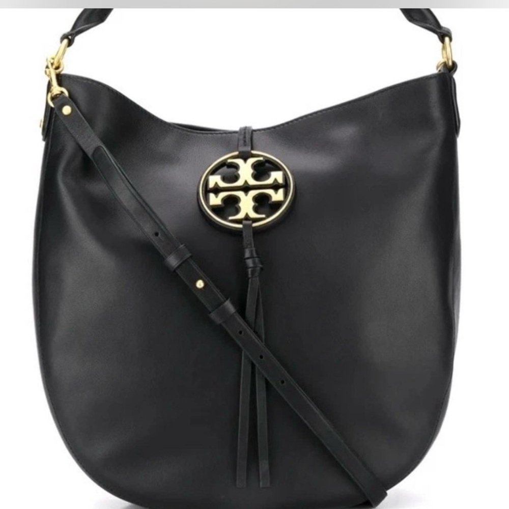 Tory Burch Black and Gold Hobo Bag